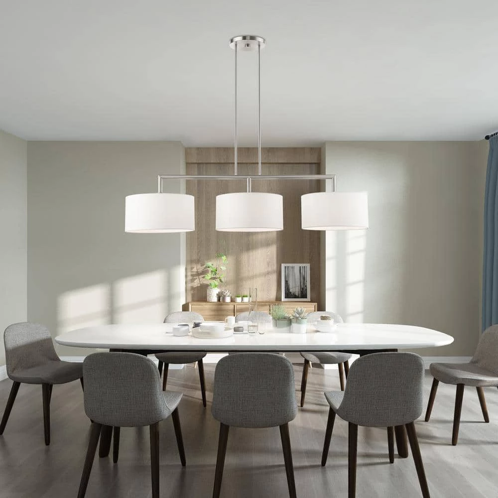 Meridian 3 Light Brushed Nickel Linear Chandelier by Livex Lighting 3 Meridian 3 Light Brushed Nickel Linear Chandelier by Livex Lighting - Image 3