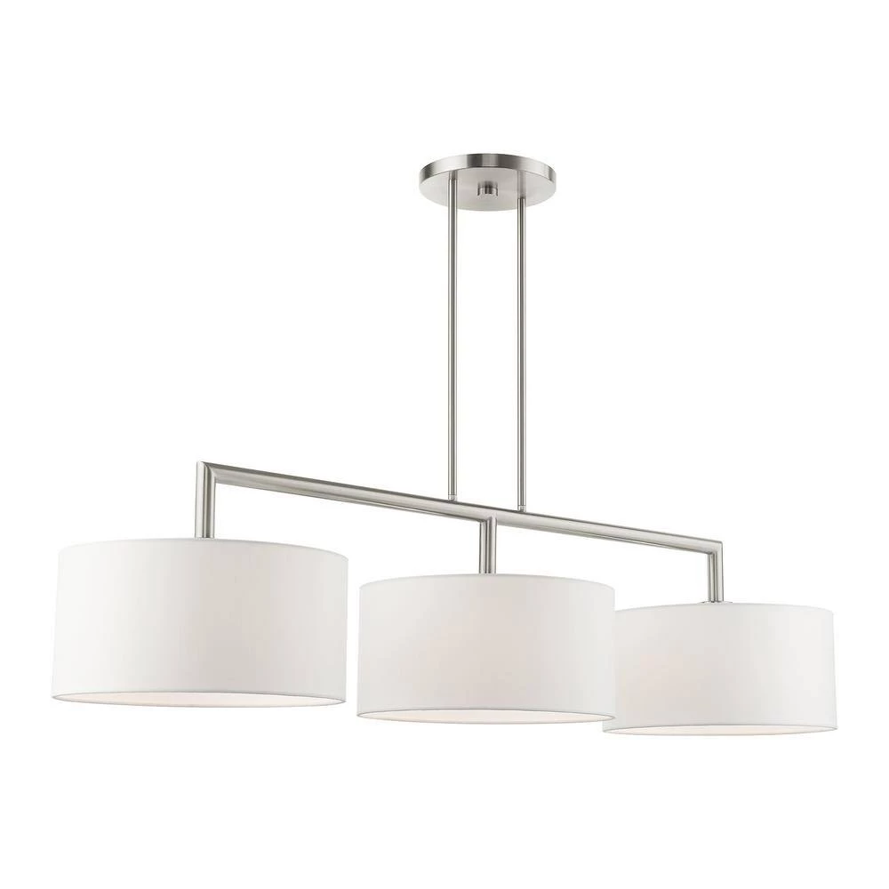 Meridian 3 Light Brushed Nickel Linear Chandelier by Livex Lighting 8 Meridian 3 Light Brushed Nickel Linear Chandelier by Livex Lighting - Image 8