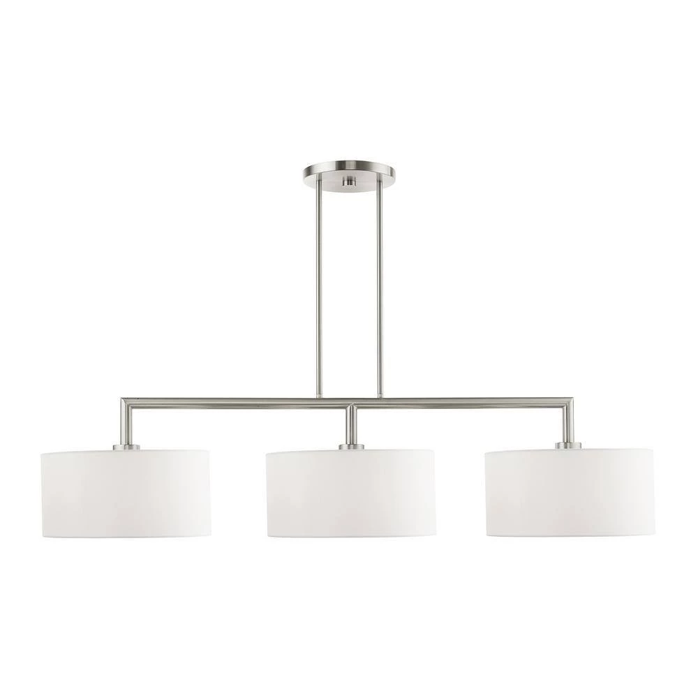 Meridian 3 Light Brushed Nickel Linear Chandelier by Livex Lighting 6 Meridian 3 Light Brushed Nickel Linear Chandelier by Livex Lighting - Image 6