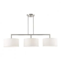 Meridian 3 Light Brushed Nickel Linear Chandelier by Livex Lighting