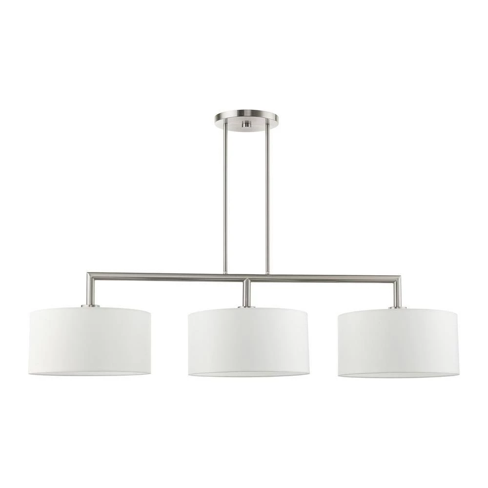 Meridian 3 Light Brushed Nickel Linear Chandelier by Livex Lighting 5 Meridian 3 Light Brushed Nickel Linear Chandelier by Livex Lighting - Image 5