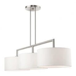 Meridian 3 Light Brushed Nickel Linear Chandelier by Livex Lighting 20 Meridian 3 Light Brushed Nickel Linear Chandelier by Livex Lighting -Livex Lighting shop brushed nickel livex lighting chandeliers 45493 91 fa 1000