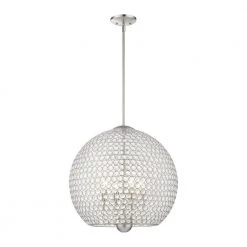 Cassandra 4 Light Brushed Nickel Pendant by Livex Lighting