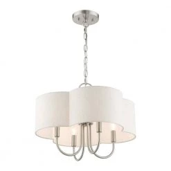 Solstice 4 Light Brushed Nickel Chandelier by Livex Lighting -Livex Lighting shop brushed nickel livex lighting chandeliers 45806 91 1f 1000