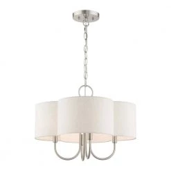 Solstice 4 Light Brushed Nickel Chandelier by Livex Lighting -Livex Lighting shop brushed nickel livex lighting chandeliers 45806 91 4f 1000