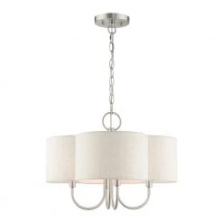 Solstice 4 Light Brushed Nickel Chandelier by Livex Lighting