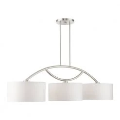 Meridian 3 Light Brushed Nickel Linear Chandelier by Livex Lighting -Livex Lighting shop brushed nickel livex lighting chandeliers 45983 91 1f 1000