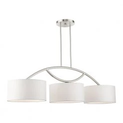 Meridian 3 Light Brushed Nickel Linear Chandelier by Livex Lighting -Livex Lighting shop brushed nickel livex lighting chandeliers 45983 91 44 1000