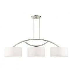 Meridian 3 Light Brushed Nickel Linear Chandelier by Livex Lighting
