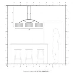 Meridian 3 Light Brushed Nickel Linear Chandelier by Livex Lighting -Livex Lighting shop brushed nickel livex lighting chandeliers 45983 91 66 1000