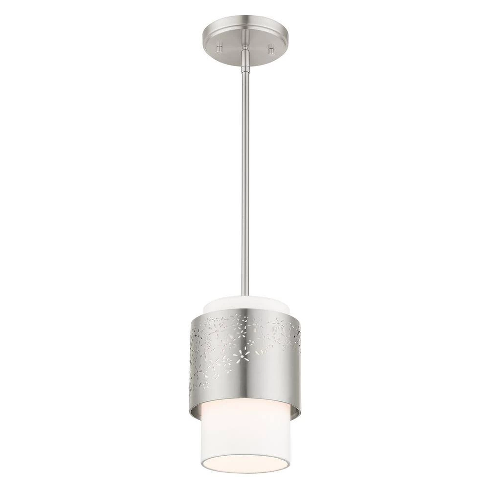 Noria 1 Light Brushed Nickel Pendant by Livex Lighting 8 Noria 1 Light Brushed Nickel Pendant by Livex Lighting - Image 8