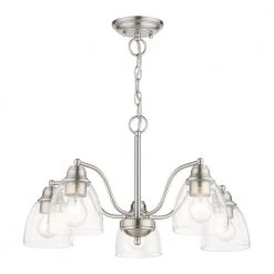 Montgomery 5 Light Brushed Nickel Chandelier by Livex Lighting -Livex Lighting shop brushed nickel livex lighting chandeliers 46335 91 44 1000