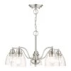 Montgomery 5 Light Brushed Nickel Chandelier by Livex Lighting