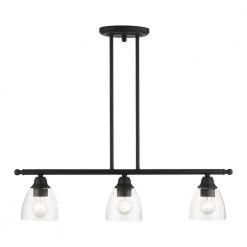 Montgomery 3 Light Black Linear Chandelier by Livex Lighting