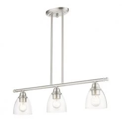 Montgomery 3 Light Brushed Nickel Linear Chandelier by Livex Lighting -Livex Lighting shop brushed nickel livex lighting chandeliers 46337 91 1f 1000