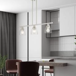 Montgomery 3 Light Brushed Nickel Linear Chandelier by Livex Lighting -Livex Lighting shop brushed nickel livex lighting chandeliers 46337 91 40 1000