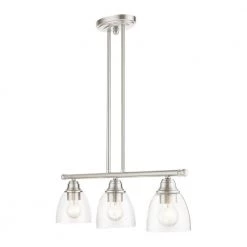 Montgomery 3 Light Brushed Nickel Linear Chandelier by Livex Lighting -Livex Lighting shop brushed nickel livex lighting chandeliers 46337 91 44 1000