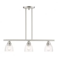 Montgomery 3 Light Brushed Nickel Linear Chandelier by Livex Lighting
