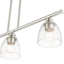 Montgomery 3 Light Brushed Nickel Linear Chandelier by Livex Lighting -Livex Lighting shop brushed nickel livex lighting chandeliers 46337 91 76 1000