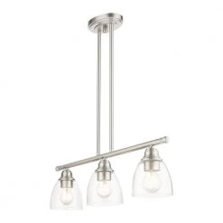 Montgomery 3 Light Brushed Nickel Linear Chandelier by Livex Lighting -Livex Lighting shop brushed nickel livex lighting chandeliers 46337 91 fa 1000