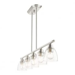 Montgomery 5 Light Brushed Nickel Linear Chandelier by Livex Lighting 18 Montgomery 5 Light Brushed Nickel Linear Chandelier by Livex Lighting -Livex Lighting shop brushed nickel livex lighting chandeliers 46338 91 44 1000