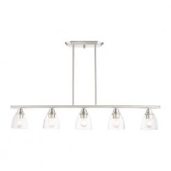 Montgomery 5 Light Brushed Nickel Linear Chandelier by Livex Lighting 16 Montgomery 5 Light Brushed Nickel Linear Chandelier by Livex Lighting -Livex Lighting shop brushed nickel livex lighting chandeliers 46338 91 4f 1000