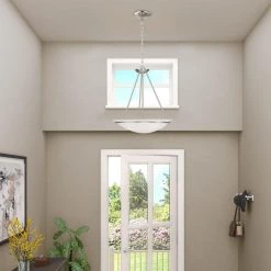 Newburgh 3 Light Brushed Nickel Pendant by Livex Lighting -Livex Lighting shop brushed nickel livex lighting chandeliers 4826 91 40 1000