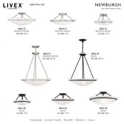 Newburgh 3 Light Brushed Nickel Pendant by Livex Lighting -Livex Lighting shop brushed nickel livex lighting chandeliers 4826 91 d4 1000