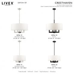 Cresthaven 4 Light Brushed Nickel Chandelier by Livex Lighting -Livex Lighting shop brushed nickel livex lighting chandeliers 48784 91 d4 1000