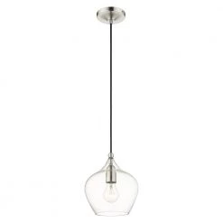 Pendants 1 Light Brushed Nickel Pendant by Livex Lighting 15 Pendants 1 Light Brushed Nickel Pendant by Livex Lighting -Livex Lighting shop brushed nickel livex lighting chandeliers 49088 91 1f 1000