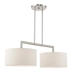 Meridian 2 Light Brushed Nickel Linear Chandelier by Livex Lighting -Livex Lighting shop brushed nickel livex lighting chandeliers 49292 91 44 1000