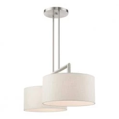 Meridian 2 Light Brushed Nickel Linear Chandelier by Livex Lighting -Livex Lighting shop brushed nickel livex lighting chandeliers 49292 91 fa 1000