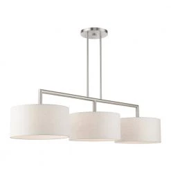 Meridian 3 Light Brushed Nickel Linear Chandelier by Livex Lighting -Livex Lighting shop brushed nickel livex lighting chandeliers 49293 91 1f 1000