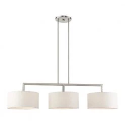 Meridian 3 Light Brushed Nickel Linear Chandelier by Livex Lighting