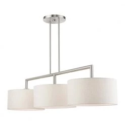 Meridian 3 Light Brushed Nickel Linear Chandelier by Livex Lighting -Livex Lighting shop brushed nickel livex lighting chandeliers 49293 91 fa 1000
