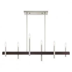 Denmark 6 Light Brushed Nickel with Bronze Accents Chandelier by Livex Lighting -Livex Lighting shop brushed nickel livex lighting chandeliers 49336 91 44 1000