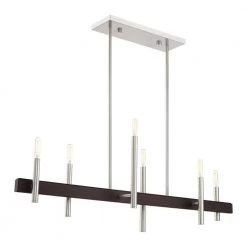 Denmark 6 Light Brushed Nickel with Bronze Accents Chandelier by Livex Lighting -Livex Lighting shop brushed nickel livex lighting chandeliers 49336 91 4f 1000