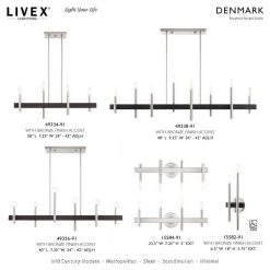 Denmark 6 Light Brushed Nickel with Bronze Accents Chandelier by Livex Lighting -Livex Lighting shop brushed nickel livex lighting chandeliers 49336 91 d4 1000