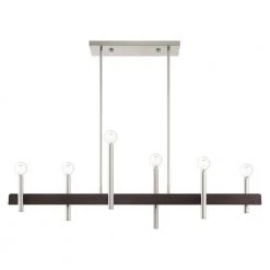 Denmark 6 Light Brushed Nickel with Bronze Accents Chandelier by Livex Lighting -Livex Lighting shop brushed nickel livex lighting chandeliers 49336 91 fa 1000