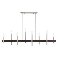 Denmark 8 Light Brushed Nickel with Bronze Accents Chandelier by Livex Lighting -Livex Lighting shop brushed nickel livex lighting chandeliers 49338 91 44 1000