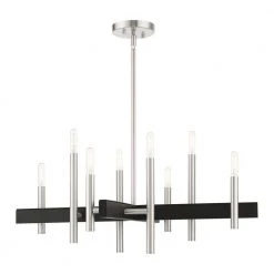 Denmark 8 Light Brushed Nickel Chandelier by Livex Lighting