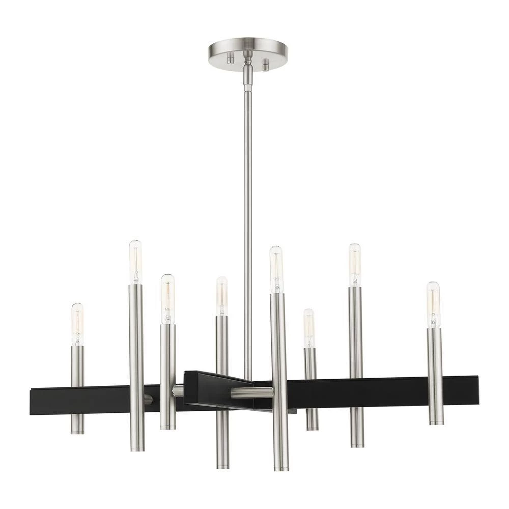 Denmark 8 Light Brushed Nickel Chandelier by Livex Lighting 6 Denmark 8 Light Brushed Nickel Chandelier by Livex Lighting - Image 6