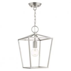 Devone 1 Light Brushed Nickel Convertible Pendant by Livex Lighting