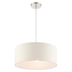 Meadow 3 Light Brushed Nickel Drum Pendant by Livex Lighting -Livex Lighting shop brushed nickel livex lighting chandeliers 49802 91 44 1000