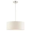Meadow 3 Light Brushed Nickel Drum Pendant by Livex Lighting