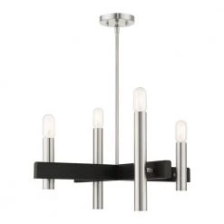Helsinki 4 Light Brushed Nickel Chandelier by Livex Lighting