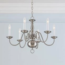 Brushed Nickel 6 Light Chandelier by Livex Lighting -Livex Lighting shop brushed nickel livex lighting chandeliers 5006 91 1d 1000