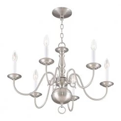 Brushed Nickel 6 Light Chandelier by Livex Lighting -Livex Lighting shop brushed nickel livex lighting chandeliers 5006 91 1f 1000