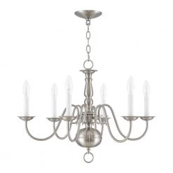 Brushed Nickel 6 Light Chandelier by Livex Lighting -Livex Lighting shop brushed nickel livex lighting chandeliers 5006 91 c3 1000