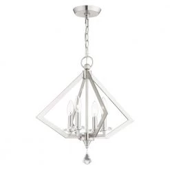 Diamond 4 Light Brushed Nickel Chandelier by Livex Lighting -Livex Lighting shop brushed nickel livex lighting chandeliers 50664 91 4f 1000